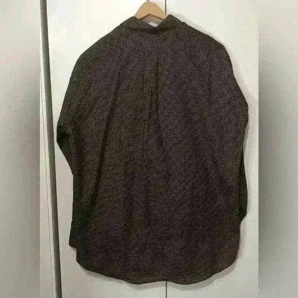 All American VTG Long Sleeve Brown/Gold, Purple Checked Button Up Shirt Size XL - Picture 4 of 7